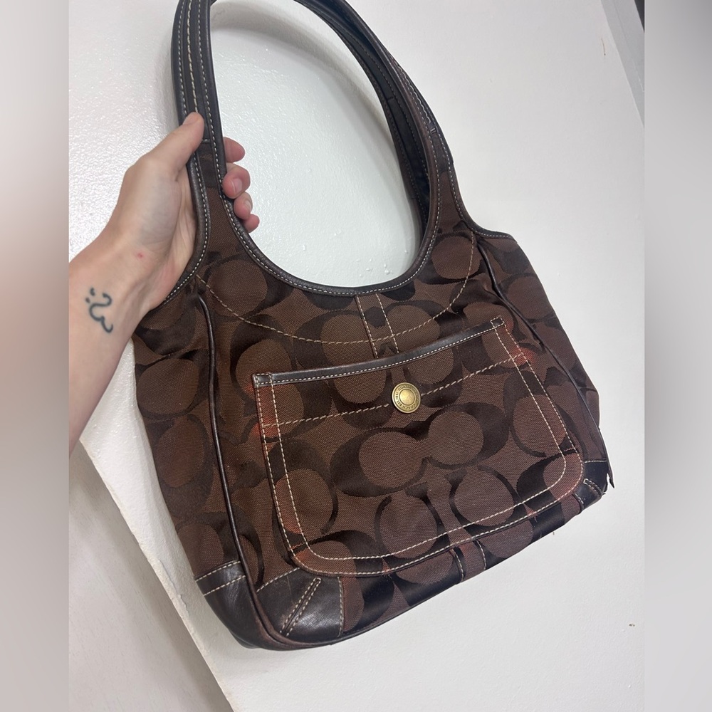 Coach brown monogram purse